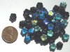 50 3x8mm AB Black Cupped Flowers